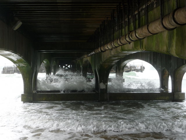 Bournemouth: waves under the pier