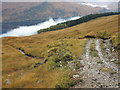 NN0593 : ATV track descending towards Loch Arkaig by Trevor Littlewood