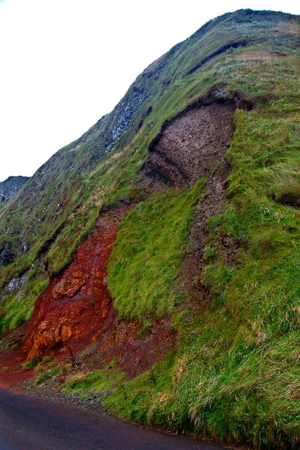 Antrim Coast - Giant's Causeway - Red & Green Hillside