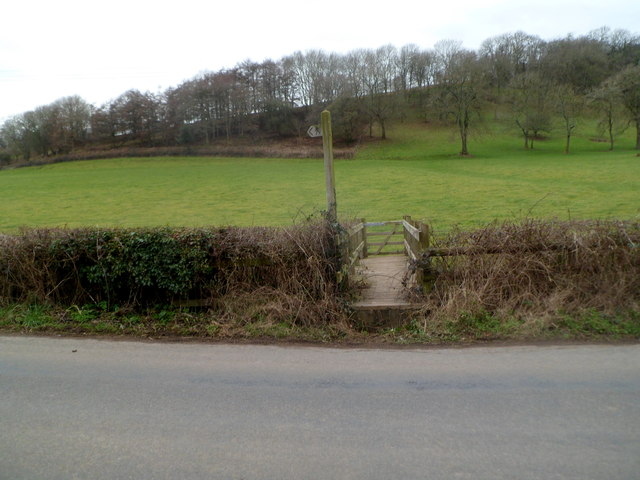 Wooden footbridge over St Bride's Brook near Salisbury Hill