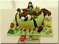 SJ0309 : Prize-winning celebration cake at Llanfair Show by Penny Mayes