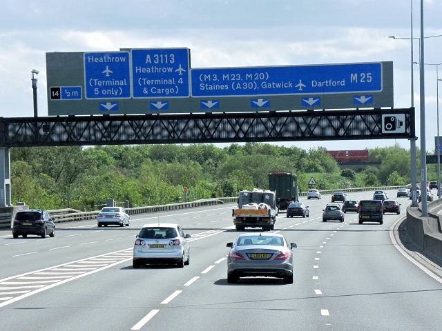 Anti-clockwise M25 near Heathrow © David Dixon cc-by-sa/2.0 :: Geograph ...