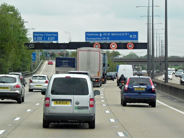 M25, Junction 11 (Addlestone Junction) © David Dixon :: Geograph ...