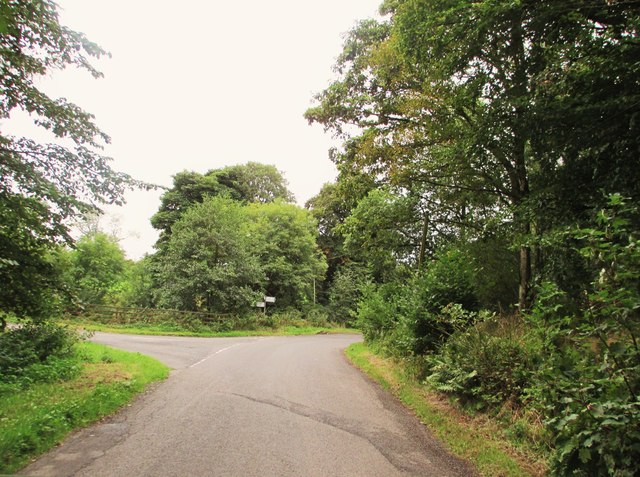 Approaching a road junction on Blairhall Road