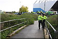 Bridge over Northfield Brook on match day at the Kassam Stadium