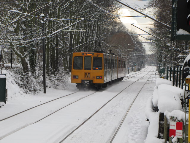Tyne and Wear Metro Train in the Snow