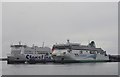 SH2583 : Stena Lines' 'Stena Adventurer' and Irish Ferries' 'Ulysees' docked at the Salt Island Ferry Terminals in Holyhead - 2 by Terry Robinson