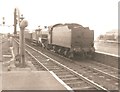 Class K1, 62021 approaches Morpeth station with a mineral train