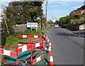 Roadworks near the Kewstoke boundary sign