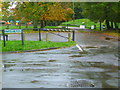 Looking across Stuart Road into recreation ground