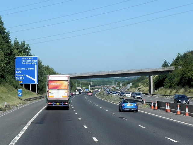 Downend Road Bridge over the M27 © David Dixon :: Geograph Britain and ...