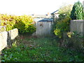 Church Lane, Stainland, blocked by fence and shed