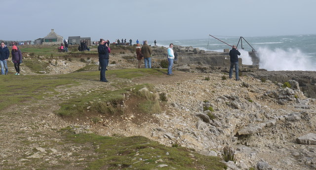 People flock to Portland Bill during storm