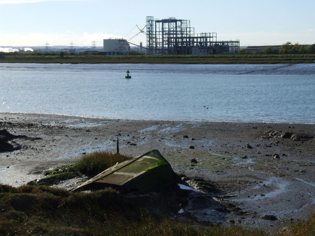 Remains of a boat by the Swale