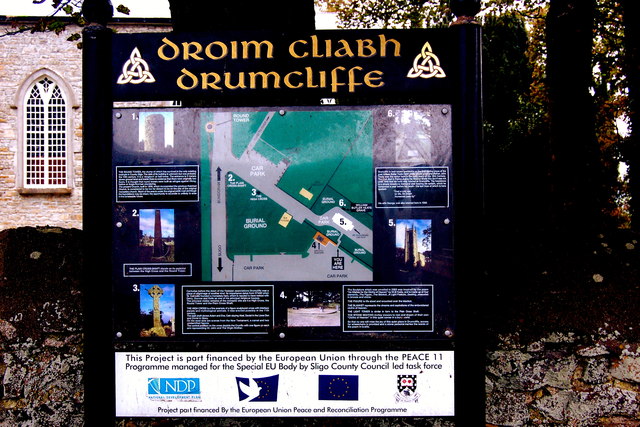 Drumcliffe - Sign regarding St Columba's Church & WB Yeats' Gravesite