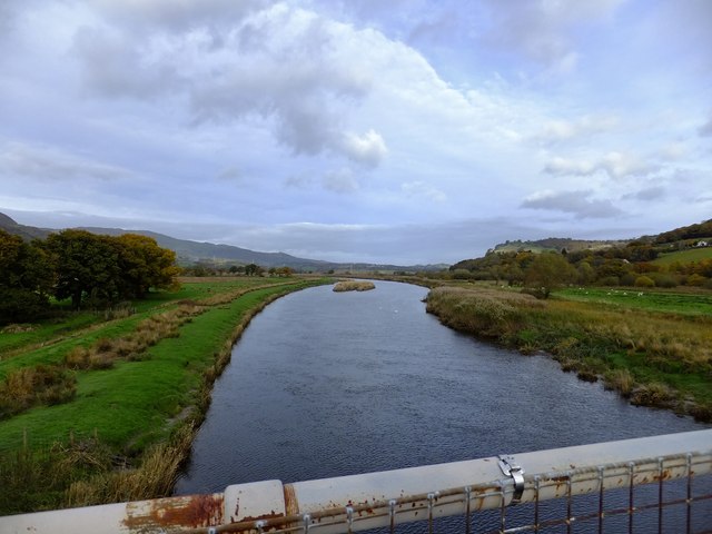 Afon Conwy viewed NNW from Dolgarrog bridge