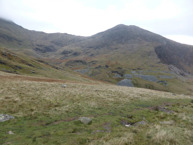 View to the old quarry sites in upper Cwm Llan
