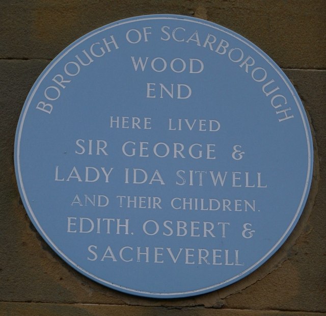 Blue plaque to the Sitwell family on Wood End