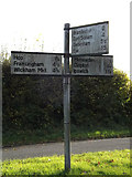 TM2458 : Roadsign at Pegways junction by Geographer