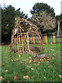 TQ2989 : Willow hut frame, Priory Park by Jim Osley