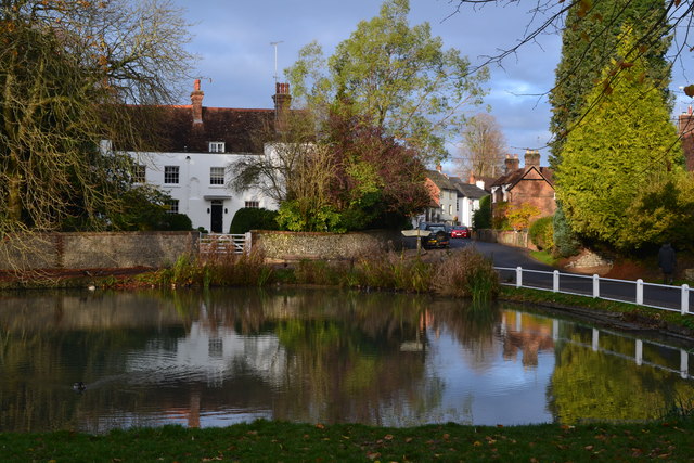 View across the pond at Buriton