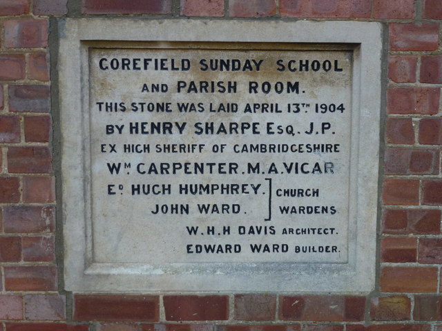 Foundation stone - Gorefield Sunday School and Parish Room