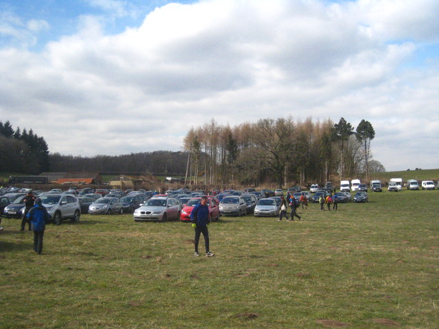 The car park field at Windmill Farm for the relay event in the JK International Orienteering Festival 2013