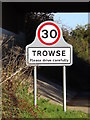 Trowse Village Name sign