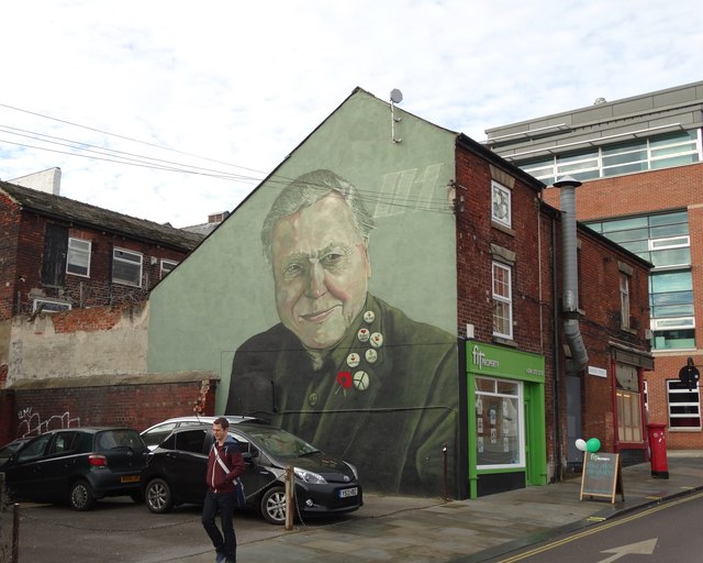 David Attenborough mural on Charles... © Neil Theasby cc-by-sa/2.0 ...