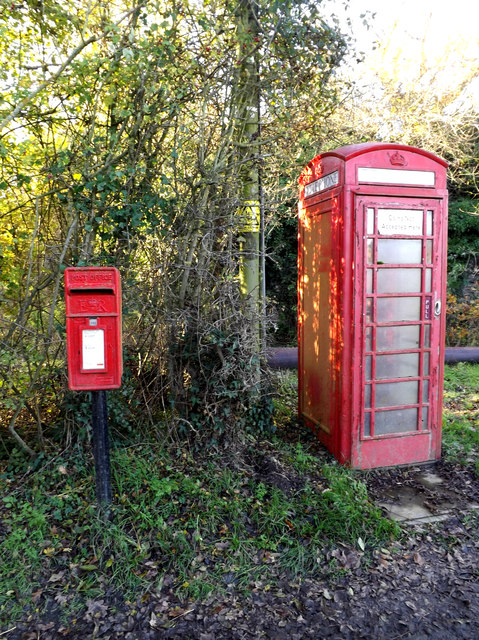 Church Road Postbox & Telephone Box