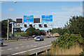 SP1372 : M42 junction 3a east, slip road from M40 heads for M42 northeast by Robin Stott