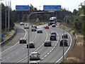 SP1372 : M42 junction 3a, M42 southbound divides by Robin Stott