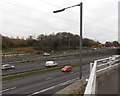 SS7097 : M4 motorway exit slip road at junction 44,  Llansamlet Swansea by Jaggery