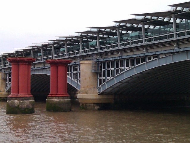 Blackfriars railway bridges: old and new © David Martin cc-by-sa/2.0 ...