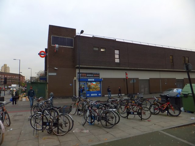 Bicycles parked outside Stockwell underground station