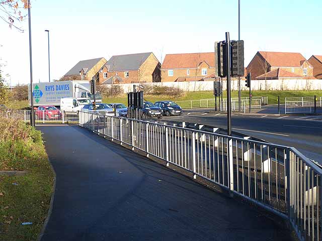 Cycle path on the Holystone roundabout © Oliver Dixon cc-by-sa/2.0 ...