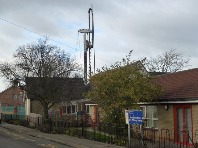 Pile drilling at Wisbech St Mary School