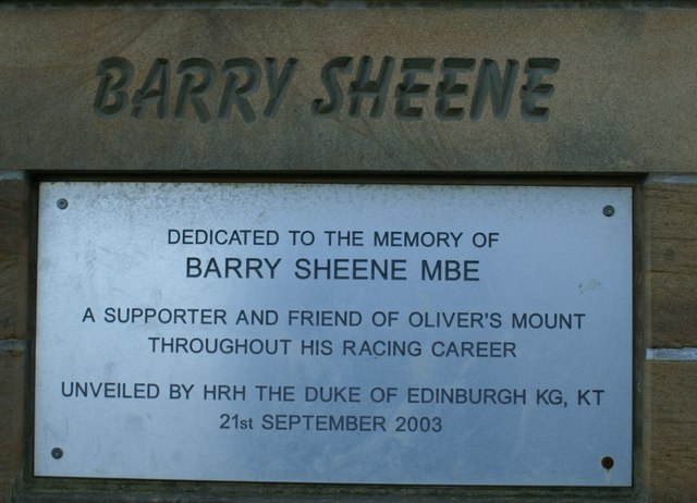 Oliver's Mount circuit plaque to Barry Sheene
