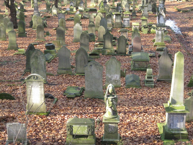 Key Hill Cemetery, Hockley: view west into the lower area