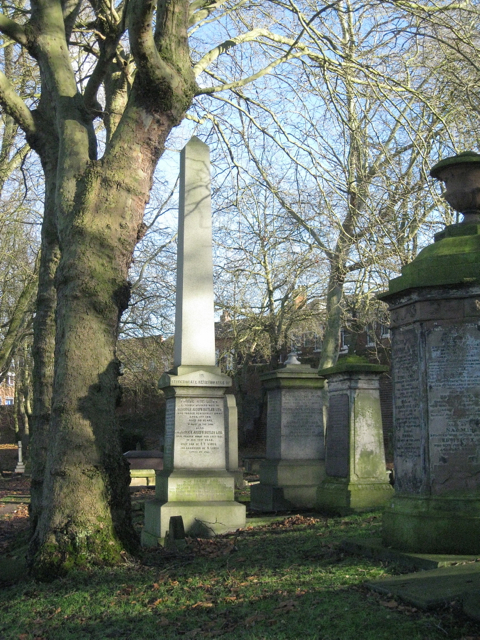 Key Hill Cemetery, Hockley: trees and memorials, upper area
