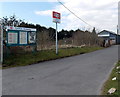 Kidwelly railway station name sign and information board