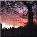 Sunset over Buckingham Road in Penn, Wolverhampton