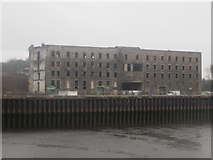SD4762 : Partially demolished industrial building, St Georges Quay, Lancaster by Graham Robson