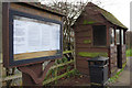 Bus shelter and notice board in Streethay