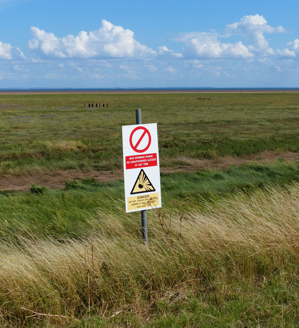 Warning sign at the former RAF Wainfleet © Mat Fascione cc-by-sa/2.0 ...