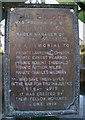 Detail of plaque on bridge over River Leven