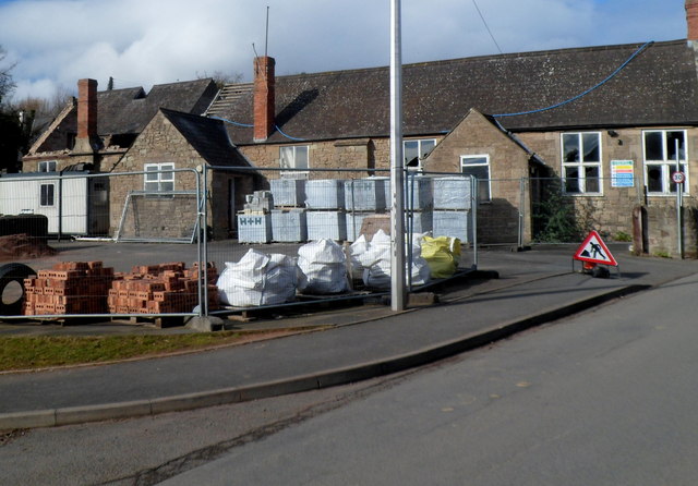 Fenced-off former village school, Goodrich