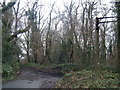 Abandoned lane junction east of Llanilid