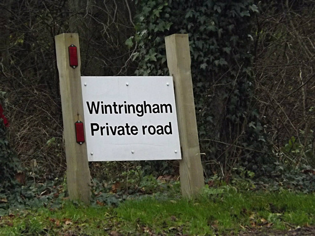 Wintringham Private Road sign