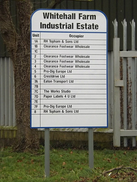 Whitehall Farm Industrial Estate sign